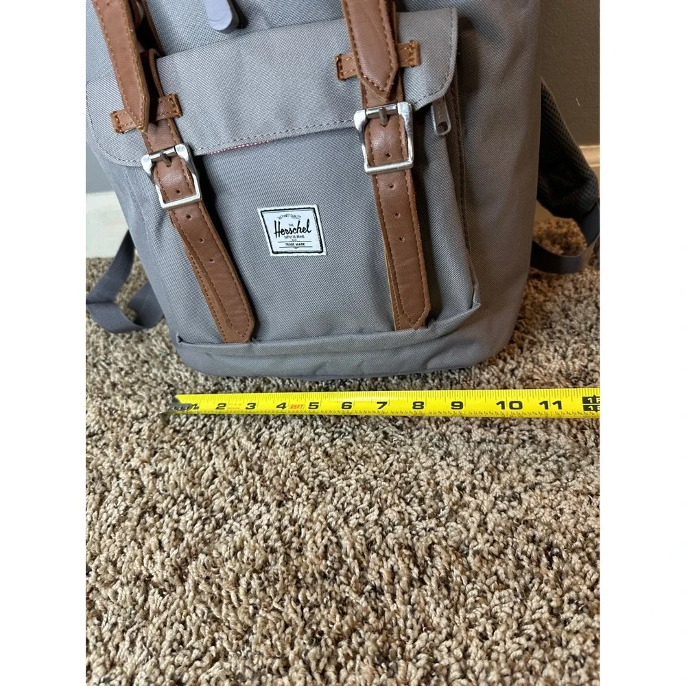 Herschel Supply Co Little America Backpack Grey Brown Straps Canvas Bag